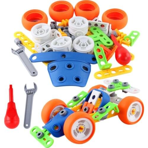 Children Stacking Puzzle Toy Non-Innovative Engineering Car Non-toxic Innovative DIY Manual Assembling Disassembly Car For Kids