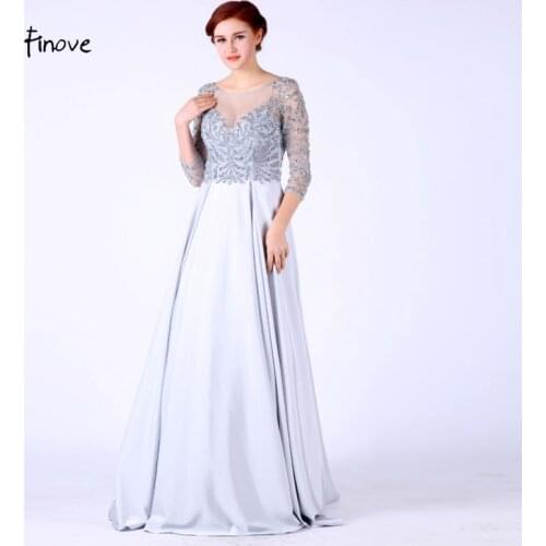 Finove Three Quarter Sleeve Graduation Dress 2020 Formal Gowns Beaded Sweet Dresses Mezuniyet elbiseleri Vestido de formatura
