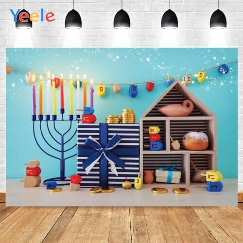 Photo Backdrops Happy Hanukkah Rosh Hashanah Banner Honey Candlestick Judaism New Year Backgrounds Photo Shoot Props Photophone
