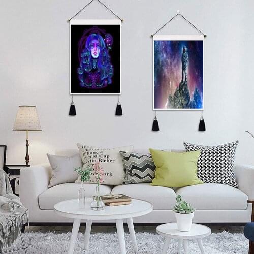 Astronaut and Wolf Tapestry Mandala Witchcraft Hippie Plant Tapestry Boho decor Wall Hanging Tapestry