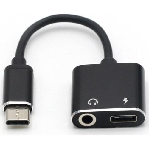 CatXaa 2 in 1 Type-C to 3.5mm Earphone AUX Cable Adapter Audio Music Charge for Xiaomi 6 6X HUAWEI Mate10 P20 Pro2 Converter