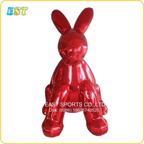 Red giant inflatable mirror rabbit ball for decoration PVC inflatable christmas balloon advertising inflatable mirror model