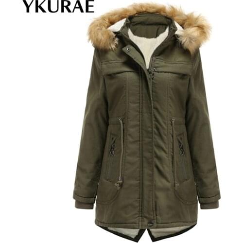 New Fashion Women Jackets Hooded Winter Parkas Fur Collar Warm Casual Outerwear Thick Snow Coat Fleece Cotton Padded Coats FL132