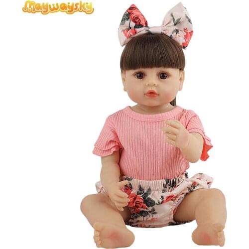 Maywaysky 22" Vinyl Toddler Girl Doll With Big Eyes Long Hair Reborn Baby For Kid