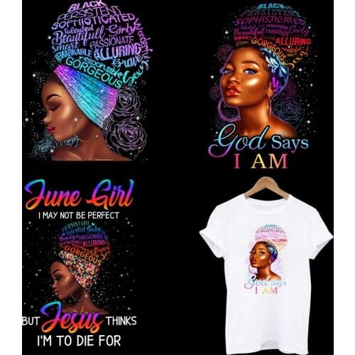 DIY Cartoon Heat Transfer Sticker For Vogue Girl Clothing Patch 1 Piece. T483