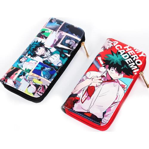 My Hero Academia Anime Cosplay Leather Wallet Midoriya Izuku Long Colorful Zipper Purse Card Holder Money Bag for Gift