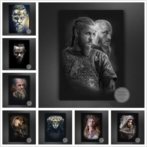 Viking King Ragnar Lothbrok Floki Quote Canvas Painting Nordic Poster Sofa Wall Art Prints Living Bedroom Modern Home Decor