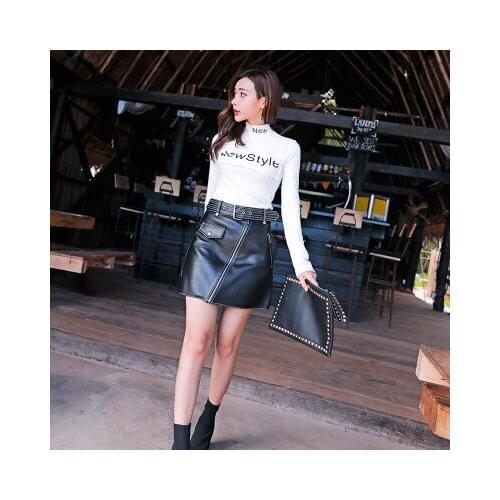 2020 Women New Real Genuine Sheep Leather Skirt G2