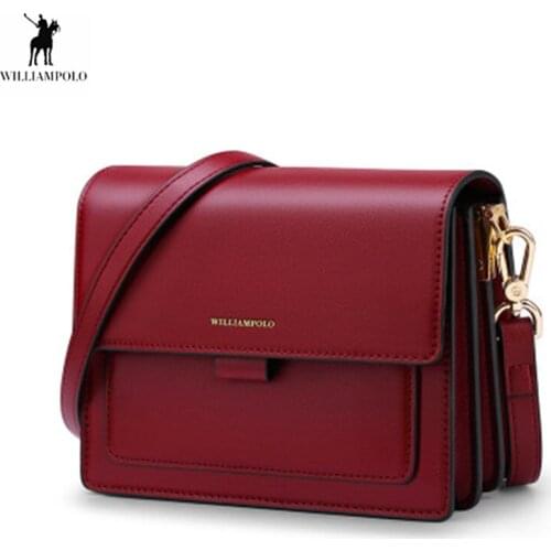 WILLIAMPOLO women bag 2020 new cowhide retro small square bag Fashion wild tofu bag Shoulder crossbody Bag purses and handbags