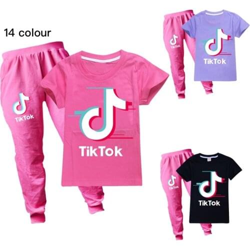 TIK TOK Print Clothes Boys Girls Funny T-shirts Costume Children summer Clothing Kids Tees Baby Tshirts