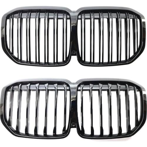 Front Grilles Carbon Frame Bright Black Sport Grill Body Trim Front Kidney Bumper Grille Fits for BMW x7 G07