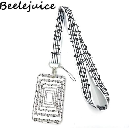 Piano Music score Neck Strap Lanyards ID badge card holder keychain Mobile Phone Strap Gift Ribbon webbing necklace Decorations