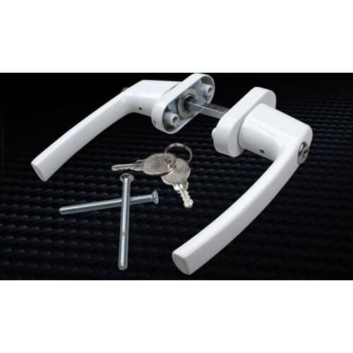 Plastic Steel Door double-sided Handle sliding push door handles 55-65MM with lock insurance
