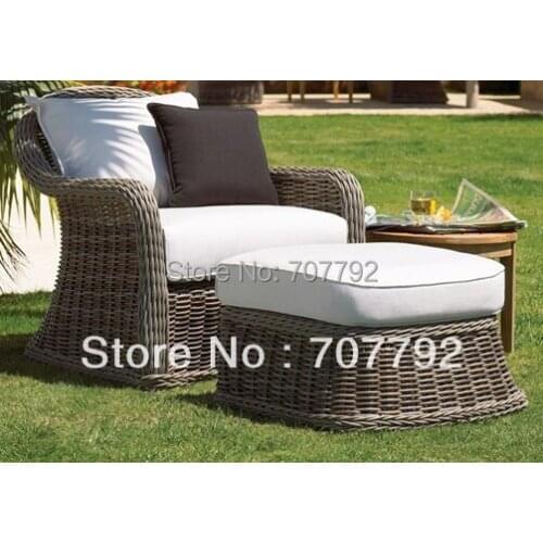 NATUAL LOOK RATTAN outdoor garden weaving footstool