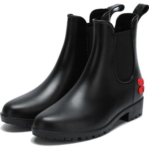 Rain Boots New Arrivals Non-slip PVC Women Rainboots Fashion Waterproof Girl Winter Boots Casual Ankle Rubber Ladies Rain Shoes