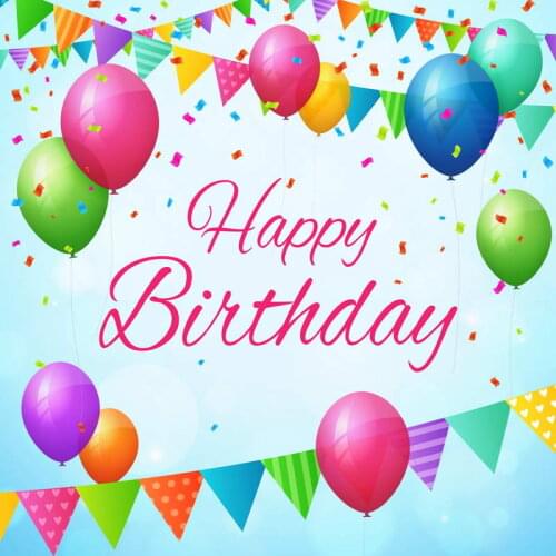 TR Photographic Background Colorful Painted Flags Baby Happy Birthday Backdrops Balloons for Sale Photocall Fotografia Backdrops