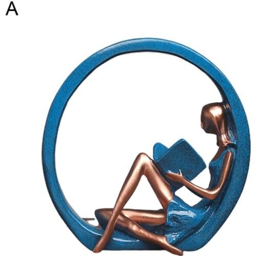 Creative Girl Yoga Figurine Resin Miniature Model Home TV Cabinet Decoration