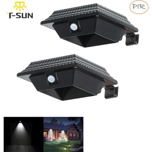 T-SUNRISE 2 PACK Outdoor Solar Light Spotlight Garden Lamp Solar Gutter Light Outdoor Lighting for Outdoor Security