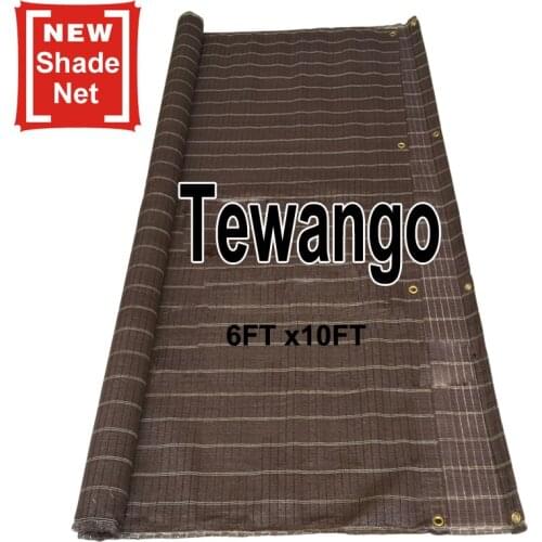 Tewango Coffee Shade Sail 6Ft x 10Ft/1.8Meters x 3Meters Shade Net Succulent Plants Shelter Curtain With Mount Ring Design