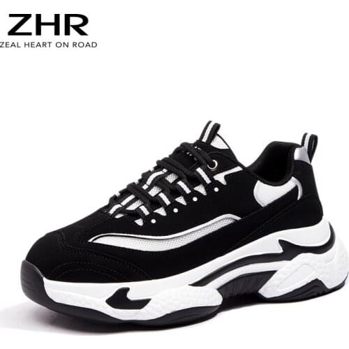 2021 Womens Chunky Sneakers Thick Bottom Platform Vulcanize Shoes Fashion Breathable Casual Running Shoe For Woman Female
