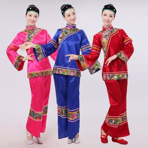 097) Chinese ancient Drama aged woman matchmaker square dance Yangko clothing costume costumes female classical dance clothes