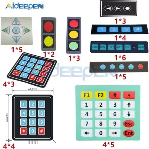 1*2 1*3 1*4 1*5 1*6 4*3 4*4 4*5 Key Button Membrane Switch Keypad Matrix Array Keyboard Control Panel Pad DIY Kit For Arduino