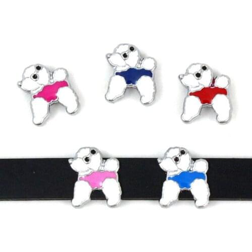 10pcs/lot Internal Dia 8mm Dog Slide Charm DIY Accessories fit 8mm wide belt pet collar