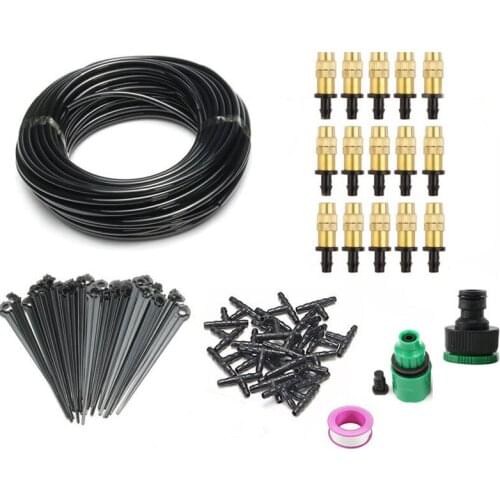 15M Distribution Tubing Watering Drip Kit Garden Outdoor Patio Home Drip Irrigation Misting Irrigation Cooling System Villa home