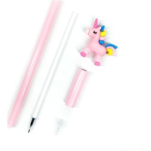 20PCs Creative Cartoon Neutral Pens Black Ink Pen Signature Pen New Style Rainbow Unicorn Gel Pen Cute School Supplies