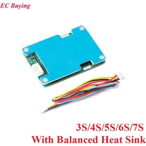 3S 4S 5S 6S 7S 15A Limit 20A 18650 Lion Lithium Battery Protection Board BMS 3.7V 12V 16.8V 21V 25.2V 29.4V Balance Heat Sink