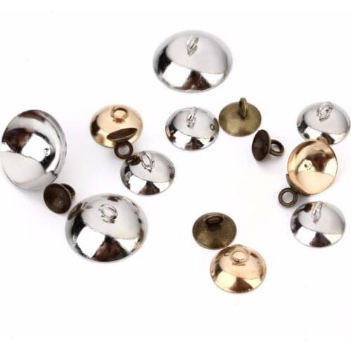 50pcs/lot Rhodium Bronze Dome Iron Pearl Pendant Connector Bail Cap fit 6mm 8mm 10mm 15mm Beads DIY Jewelry Making Findings