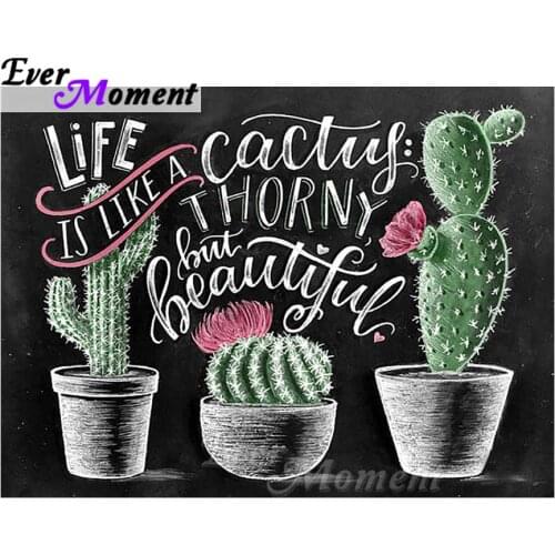 Ever Moment Diamond Painting Plant 5D DIY Full Square Rhinestones Home Decorations Cross Stitch Diamond Embroidery ASF1312