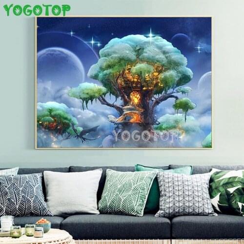 DIY Diamond Painting Fairy Tail Tree 3D Embroidery Space planet view Cross Stitch Mosaic Full Picture Of Rhinestone Decor YY4526