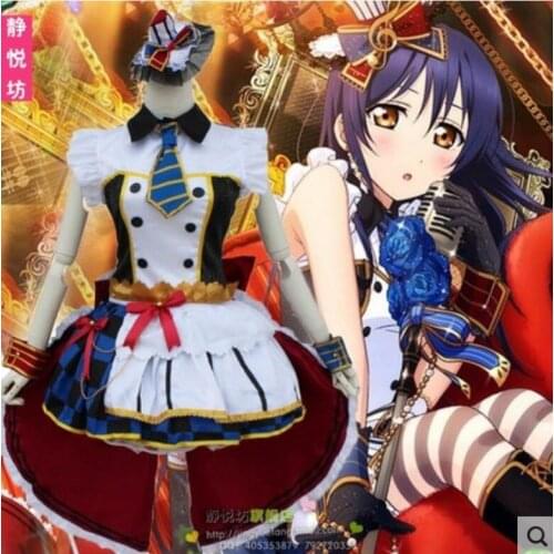 Free shipping Anime Love Live COSPLAY Sonoda Umi COS Halloween Party Cosplay Maid outfit lolita dress Costumes
