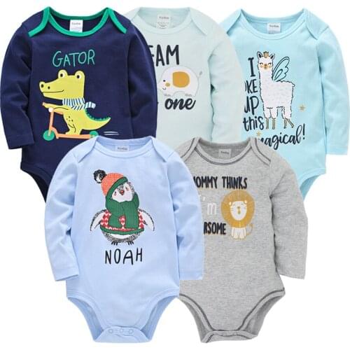 Infant Toddler Baby Boy Bodysuit 5 3 Pcs Cotton Girl ropa bebe Body Cartoon Design Long Sleeve Newborn Clothes