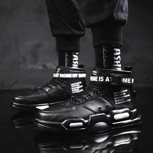 Big Size PU Leather Hard-wearing Sports Sneakers Men Sport Shoes Women Running Shoes Man Black Athletic Brands Sneackers E-641