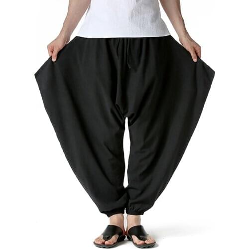 2021 Summer Fashion Jogger Harem Pant Men Black Baggy Cotton Casual Calf Pants Male Hip Hop Oversized Streetwear Korean Trousers