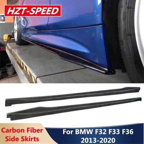 F32 F33 Door Aprons Side Skirts Real Carbon Fiber Material For BMW 4 Series F32 F33 F36 Coupe Sedan Car 2013-2020 Modification