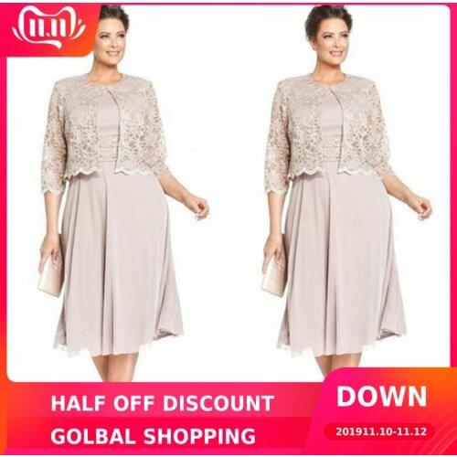 Elegant Mother Of The Bride Groom Dress With Jacket Chiffon Formal Wedding Party Gown Plus Size Long Sleeve Customize efashiongi