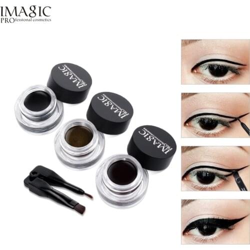 IMAGIC Eyeliner Waterproof Eyeliner Gel Makeup Cosmetic Gel Eye Liner With Brush 24 Hours Long-lasting Eye Liner Kit