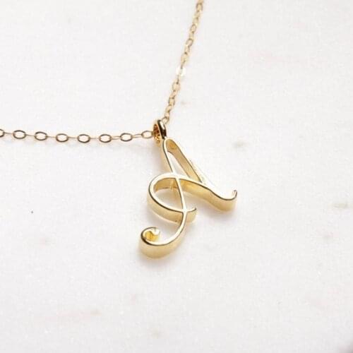 Exquisite 26 Letter Name Words Necklace Alphabet Initials Necklace Gold Plated Simple Bridal Wedding Party Jewelry Gift