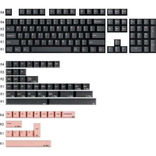 Pink Cherry Blossoms Design Black Keycaps For Cherry Mx Gateron Box Switch Mechanical Gaming Keyboard Cherry Profile PBT Key Cap