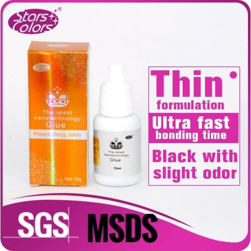 4 to 5 Seconds Fast Dry Low Odor Eyelash Glue No Toxic 10ml Glue For False Eyelash Black Eyelash Glue