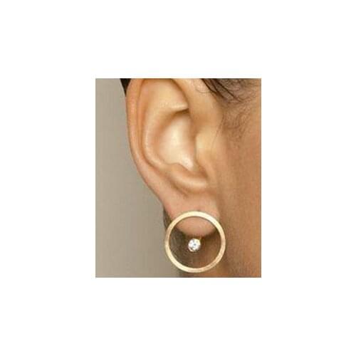 Hot Selling!!! Minimalism Simple Punk Alloy Gold Color Round Circle With Rhinestone Earrings Wome Personality Geometric Earring