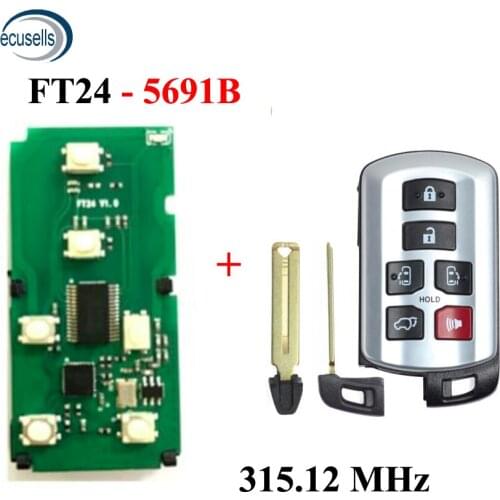 Lonsdor 315.12MHz Keyless Entry Remote Smart FT24-5691B PCB Board Fit for Toyota Sienna Van 2011-2019 Smart Car Remote Key