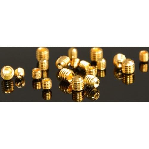 M3x2.5-20mm M4x4/5mm M5x5mm Cup Point Grub Scerw DIN916 Golden Electroplate 12.9 Grade Alloy Steel Model DIY
