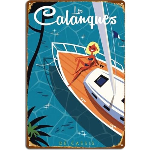 Calanques Poster Metal Signs Club Party Garage Club Retro Garage Decoration Tin sign Posters