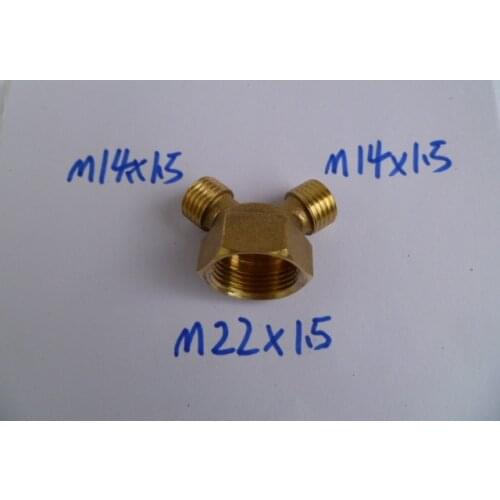 Vidric 36-type plunger pump large three-way copper joint 22*1.5 turn outer 14*1.5 joint conversion split joint