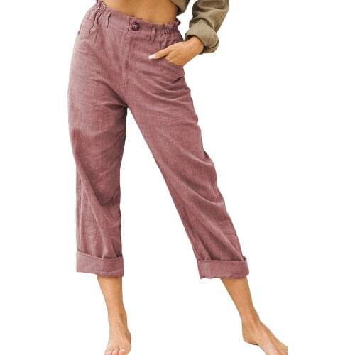 Qingerant Women's Linen Trousers