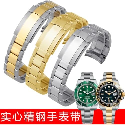 Stainless Steel Strap Mens Watch Accessories 20mm For Rolex Daytona Series Arc Mouth Waterproof Steel Strap Women Watch Band